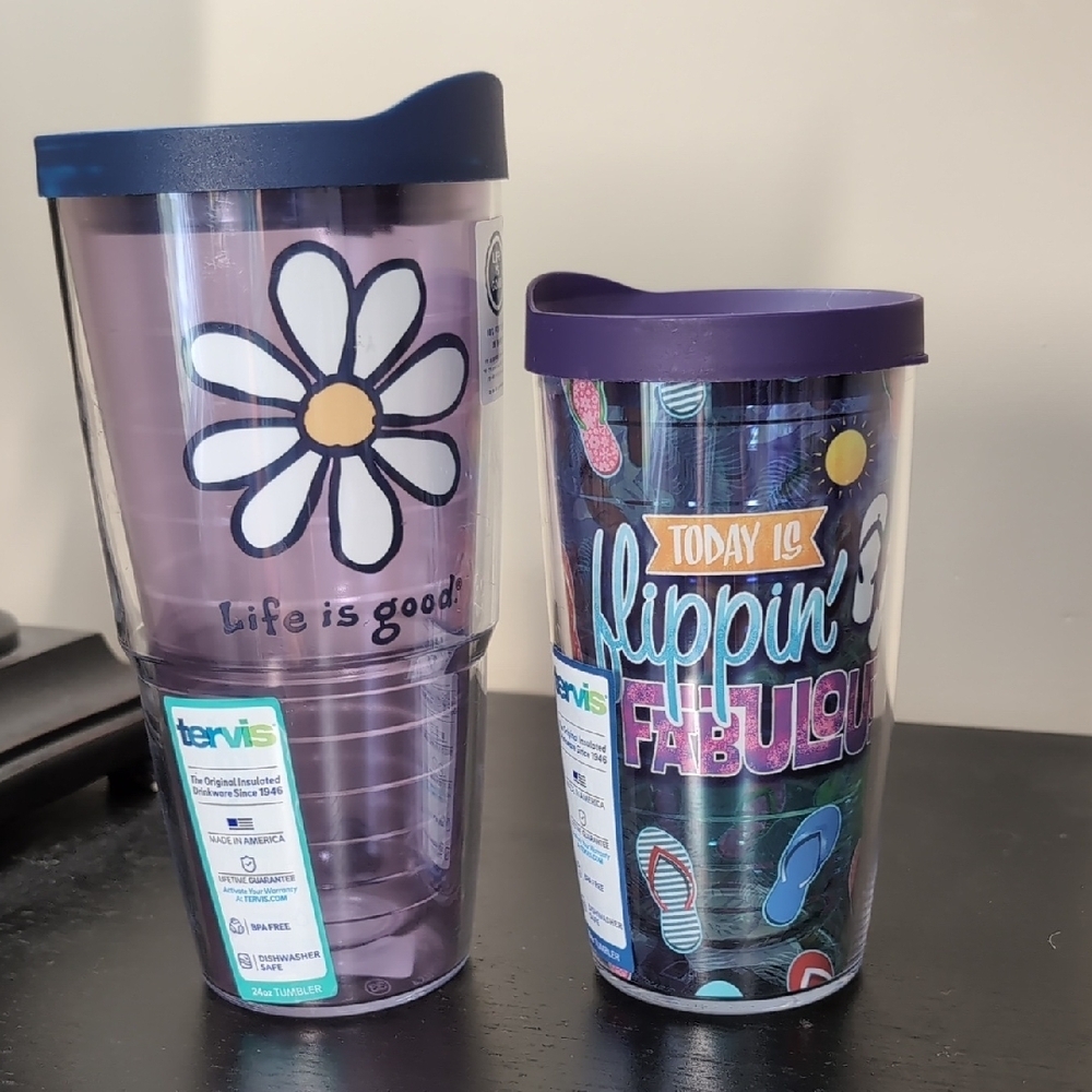 Tervis Purple Tumblers Set with Fun Designs